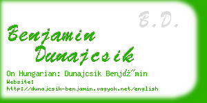 benjamin dunajcsik business card